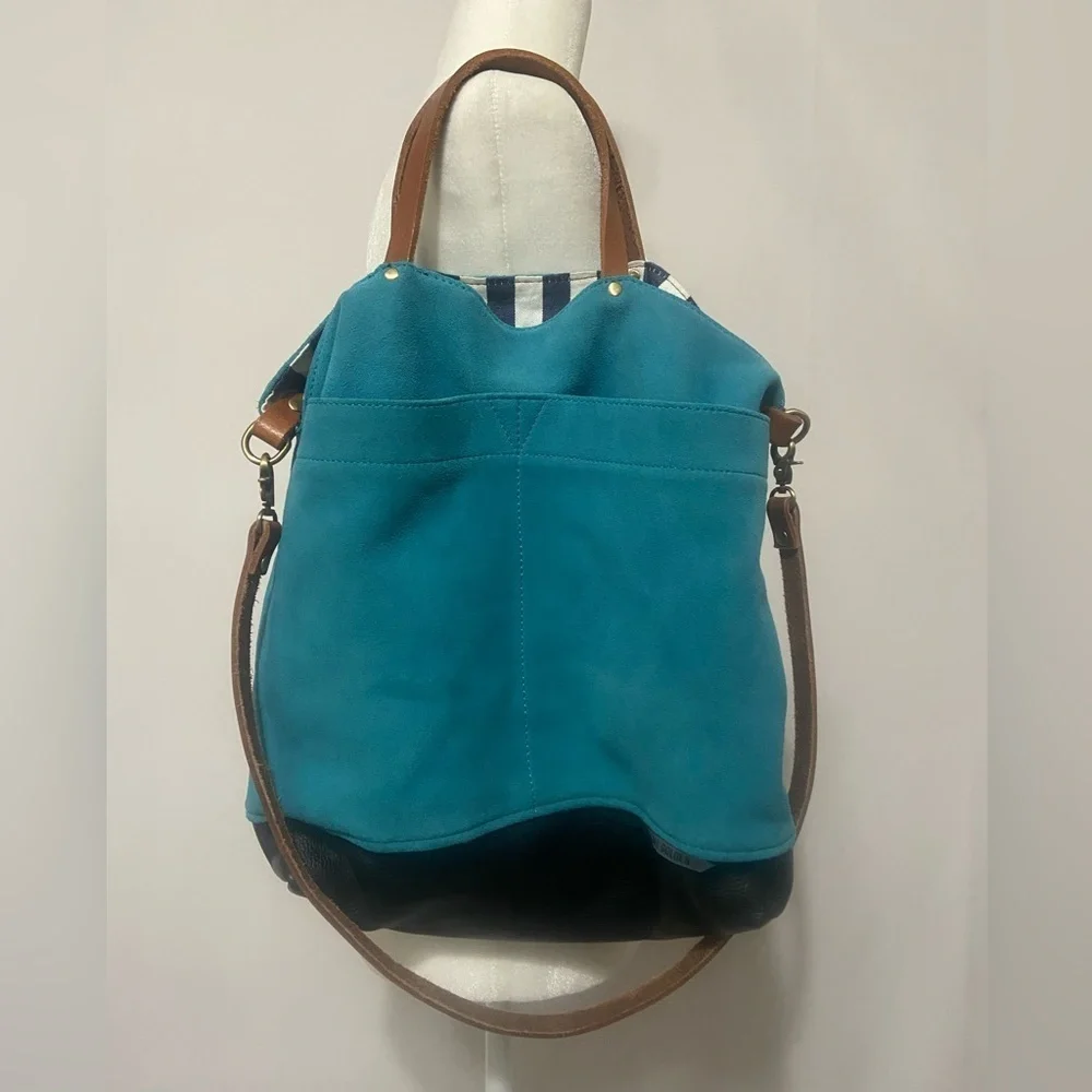 Teal and Brown Women’s Hobo Bag - Stylish Everyday Carry